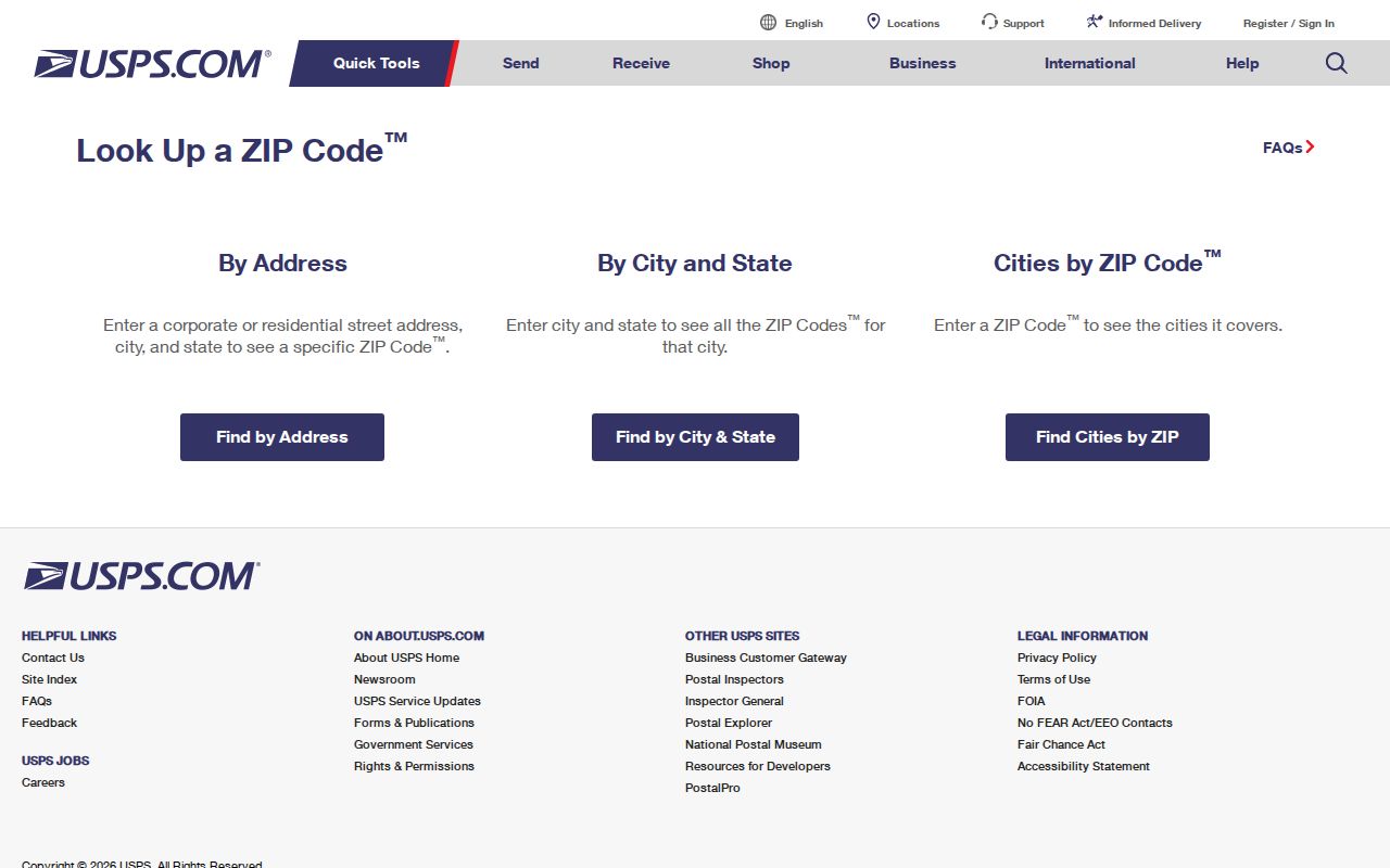 Kaufman County ZIP code directory research using USPS lookup modes